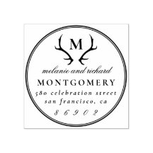 〔雄ジカの〕枝角モノグ結婚ラムの名前と差出人住所