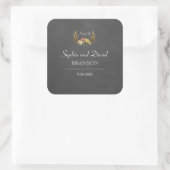 〔雄ジカの〕枝角ユニークフローラシャルボ結婚ードのモノグラム スクエアシール (バッグ)