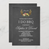 〔雄ジカの〕枝角ユニークフローラチョークI do BBQ招待状 招待状 (正面/裏面)