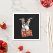 〔雄ジカの〕枝角ライツいけなサインおもしろいクリスマスロバ スタンダードカクテルナプキン (インサイチュ)