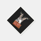 〔雄ジカの〕枝角ライツいけなサインおもしろいクリスマスロバ スタンダードカクテルナプキン (角)