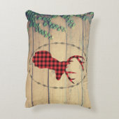 〔雄ジカの〕枝角付き鹿葉頭 アクセントクッション (裏面(縦))