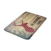 〔雄ジカの〕枝角付き鹿葉頭 バスマット (アングル)