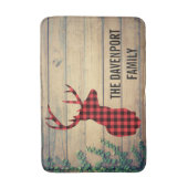 〔雄ジカの〕枝角付き鹿葉頭 バスマット (正面縦)