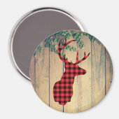 〔雄ジカの〕枝角付き鹿葉頭 マグネット (正面/裏面)