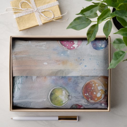 〔雄ジカの〕枝角内の切り離しモードクリスマスオーナメント 薄葉紙 (ギフト)