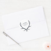 〔雄ジカの〕枝角差出人住所ラベル ラウンドシール (封筒)