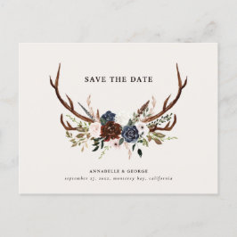 〔雄ジカの〕枝角素朴が海軍のバーゴーニュ·フローラの脚結婚本を作る 案内ポストカード