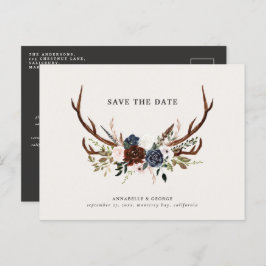 〔雄ジカの〕枝角素朴が海軍のバーゴーニュ·フローラの脚結婚本を作る 案内ポストカード