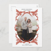 〔雄ジカの〕枝角素朴のクリスマスカード シーズンポストカード (正面/裏面)