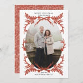 〔雄ジカの〕枝角素朴クリスマスフォトカード シーズンカード (正面/裏面)