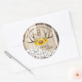 〔雄ジカの〕枝角素朴スンフラワーズカントリーウェディング ラウンドシール (封筒)