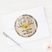 〔雄ジカの〕枝角素朴スンフラワーズカントリーウェディング ラウンドシール (封筒)
