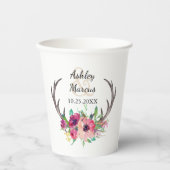 〔雄ジカの〕枝角素朴ズボホフローラアレ結婚ーズ 紙コップ (正面)