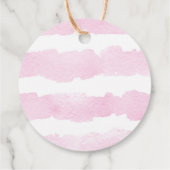 〔雄ジカの〕枝角素朴ピンクのフローラ女の子の赤ちゃんシャワー フェイバータグ (裏面)