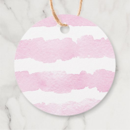 〔雄ジカの〕枝角素朴ピンクのフローラ女の子の赤ちゃんシャワー フェイバータグ (裏面)