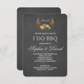 〔雄ジカの〕枝角素朴フローラチョークI do BBQ招待状 招待状 (正面/裏面)