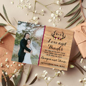 〔雄ジカの〕枝角素朴フローラブルゴーニュ木材ありがとう サンキューカード