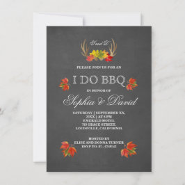 〔雄ジカの〕枝角素朴秋ボホI do BBQ招待状 招待状