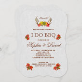 〔雄ジカの〕枝角素朴秋ボホI do BBQ招待状 招待状 (正面/裏面)