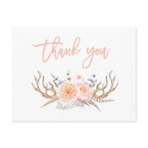 〔雄ジカの〕枝角羽サンキューカード、ベビーシャワー