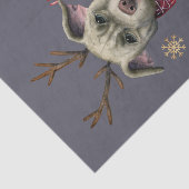(雄ジカの)枝角|の幸せな休日のおもしろいなクリスマス犬 薄葉紙 (詳細)