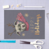 (雄ジカの)枝角|の幸せな休日のおもしろいなクリスマス犬 薄葉紙 (クラフト)