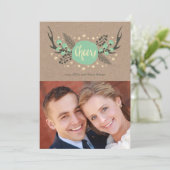 〔雄ジカの〕枝角、ベリーと松の休日のフォトカード シーズンカード (スタンド正面)