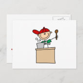 雄スティックフィギュア調理師 ポストカード (正面/裏面)
