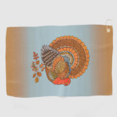 雄トルコカラフルの羽ファーン葉テール ゴルフタオル (横)