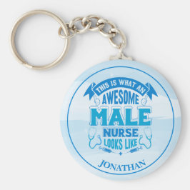雄パーソナライズされたおもしろいナースブルーキーチェーン キーホルダー