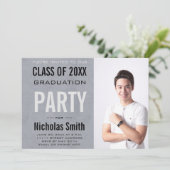 雄モダン卒業ブルー 招待状 (スタンド正面)