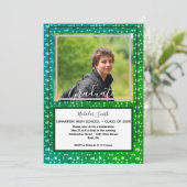 雄モダン星グリーン |卒業パーティー 招待状 (スタンド正面)