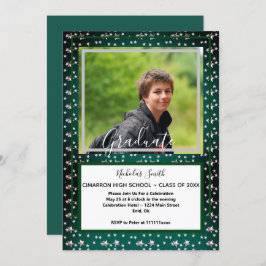 雄モダン星グリーン |卒業パーティー 招待状