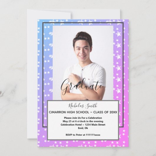 雄モダン星 | 卒業党 招待状 (正面)