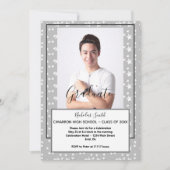 雄モダン灰色の星 |卒業パーティー 招待状 (正面)