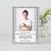 雄モダン灰色の星 |卒業パーティー 招待状 (スタンド正面)