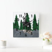 雄ヤギの柱時計 スクエア壁時計 (ホーム)