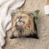 雄ライオン日光浴 クッション (ブランケット)