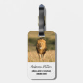 雄ライオン歩く ラゲッジタグ (裏面縦)