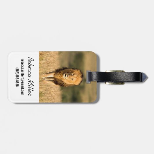 雄ライオン歩く ラゲッジタグ (裏面横)