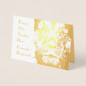 雄ライオン野生動物芸術の父の頭文字の日 箔カード (正面)