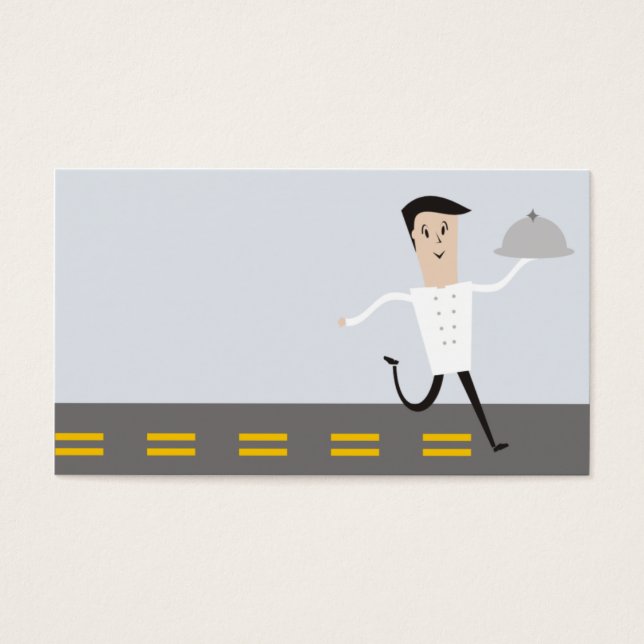 雄ランニングシェフのドームプラッタ食品配送カーター (正面)