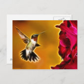 雄ルビーの喉を持つハミングバード ポストカード (正面/裏面)