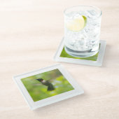 雄ルビースロートハミングバード ガラスコースター (アングル)