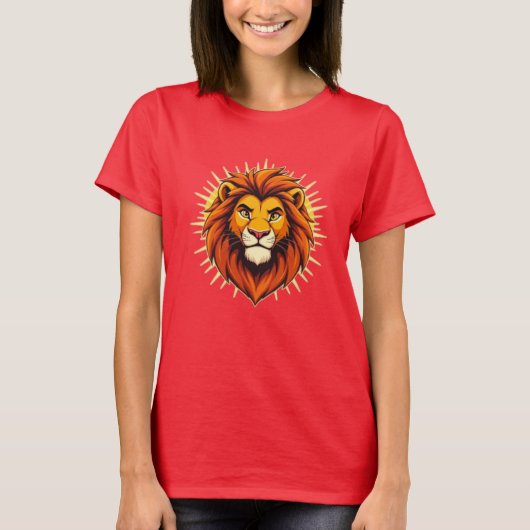 雄偉なるライオン - 力と権威の王 Tシャツ (正面)