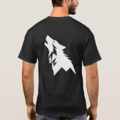 雄叫びをあげる狼のシルエット ロゴ グラフィック Tシャツ (裏面)