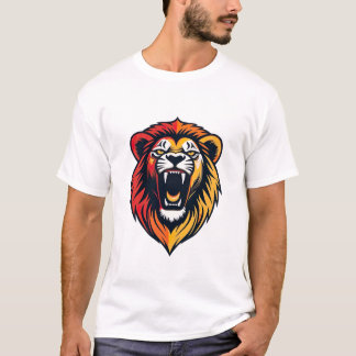 雄叫びライオンエンブレム Tシャツ