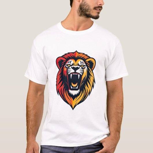 雄叫びライオンエンブレム Tシャツ (正面)