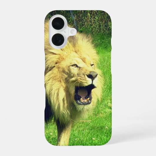 雄叫びライオンフォンケース iPhone 16ケース (裏面)
